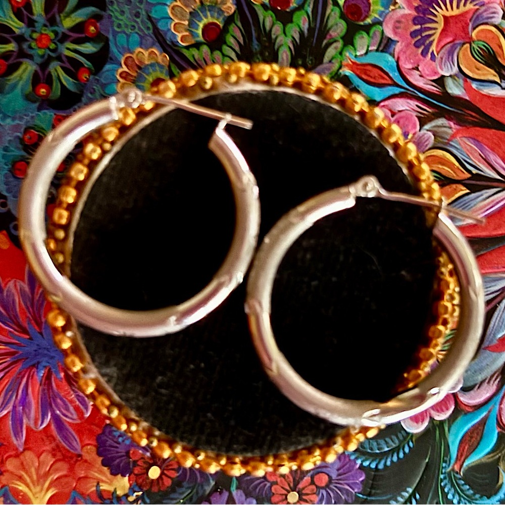 White Gold Hoops